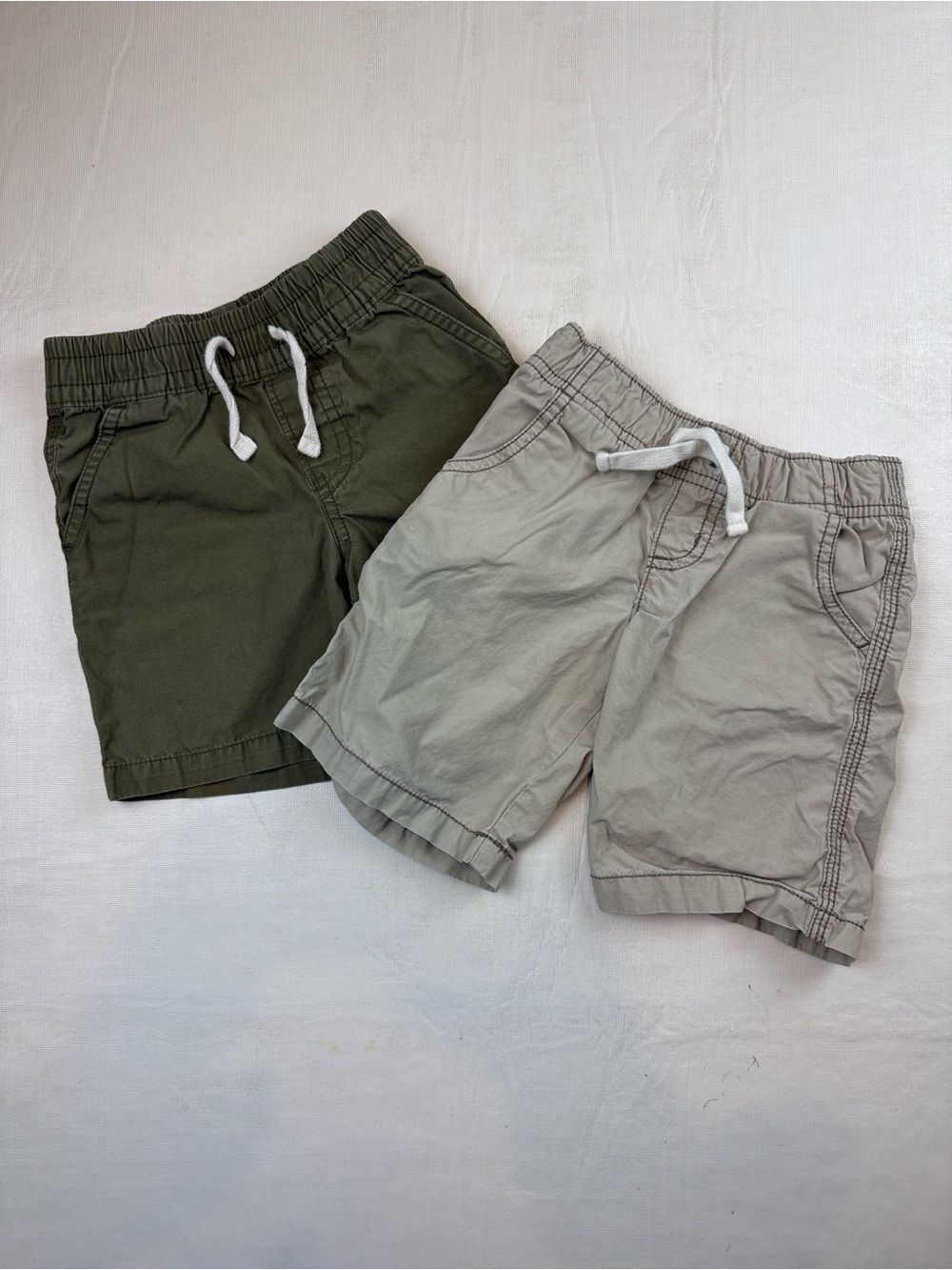 Kids Bundle Drawstring Elastic Pull-On Shorts Olive Khaki Size 3T